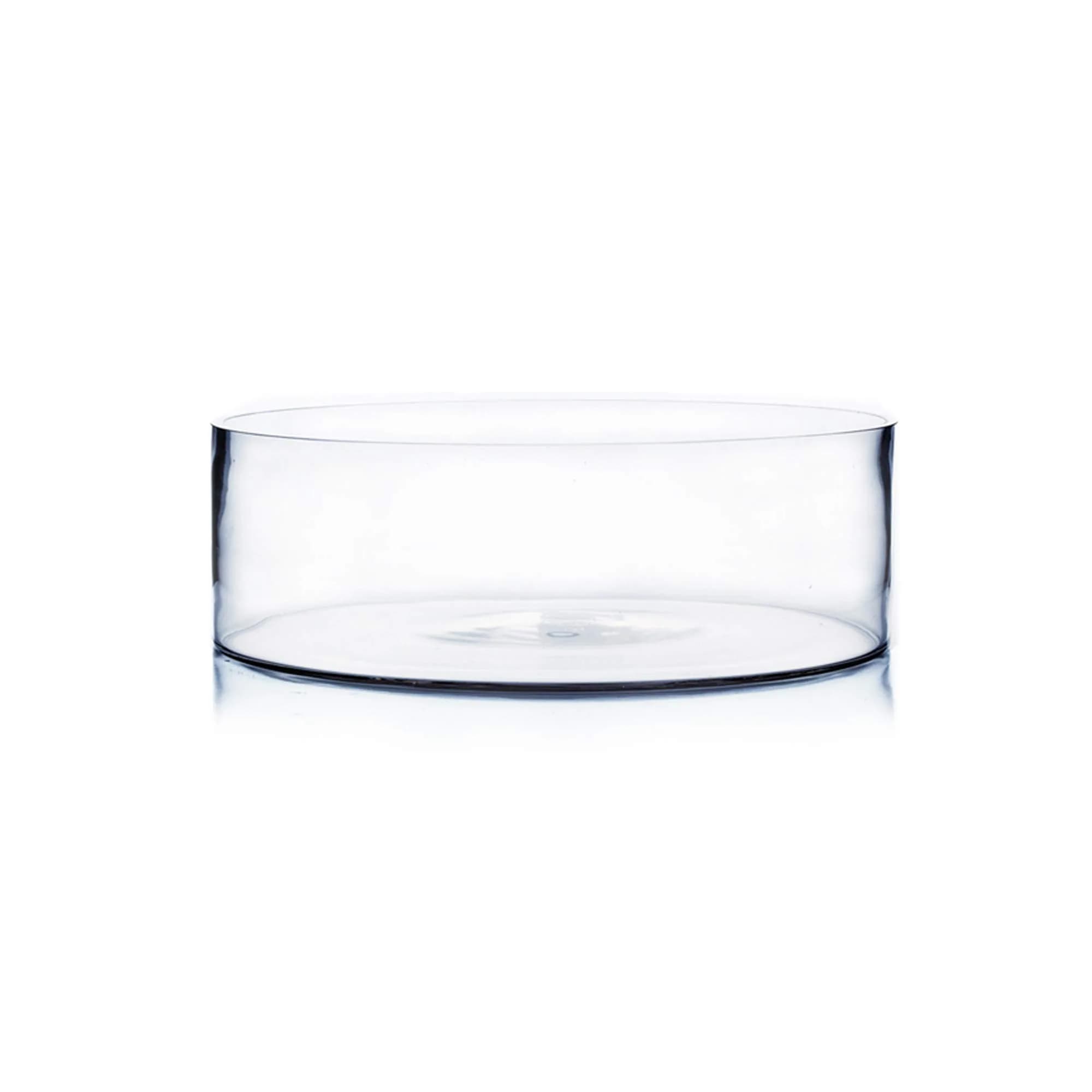 WGVI WGV Cylinder Vase 12"x4" Clear Flat Pan Style | Floral Centerpiece for Wedding & Home Decor - main product image