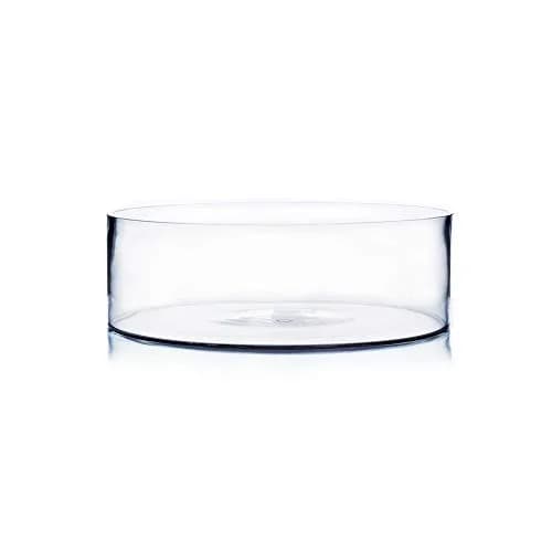 WGVI WGV Cylinder Vase 12"x4" Clear Flat Pan Style | Floral Centerpiece for Wedding & Home Decor thumbnail 1