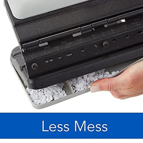 Swingline Heavy-Duty 3-Hole Punch, Adjustable, 9/32-Inch Holes, 32 Sheets Cap, Black | Durable Metal Construction with Patented Centamatic Centering thumbnail 5