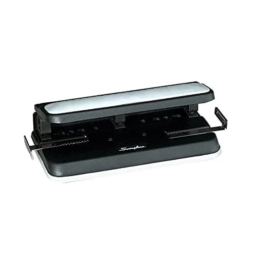 Swingline Heavy-Duty 3-Hole Punch, Adjustable, 9/32-Inch Holes, 32 Sheets Cap, Black | Durable Metal Construction with Patented Centamatic Centering thumbnail 7