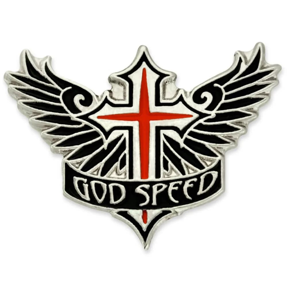 PinMart Motorcycle Biker Chopper Enamel Lapel Pin - 5 Pack | Rider Pride & Versatile Accessory — God Speed Cross