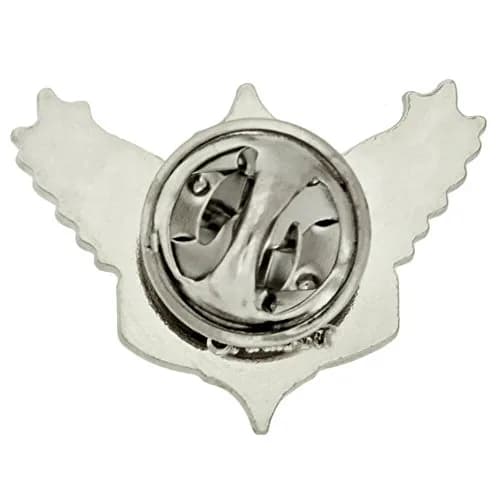 PinMart God Speed Cross Angel Wings Biker Enamel Lapel Pin – 1 Piece | Symbol of Safe Travels & Good Fortune thumbnail 3