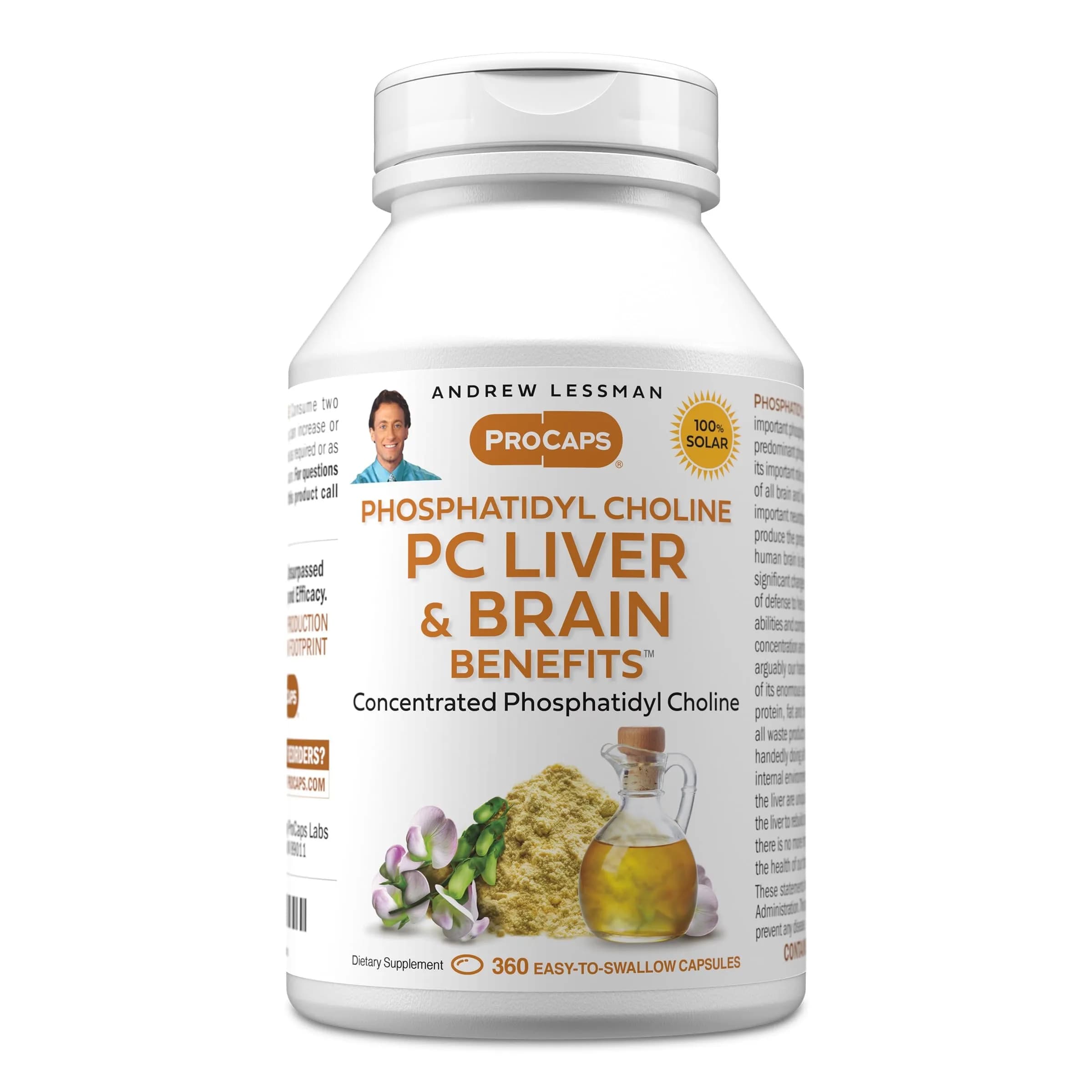 Andrew Lessman ProCaps PC Liver & Brain Benefits 360 Count Softgels | Supports Cognitive Function & Liver Health