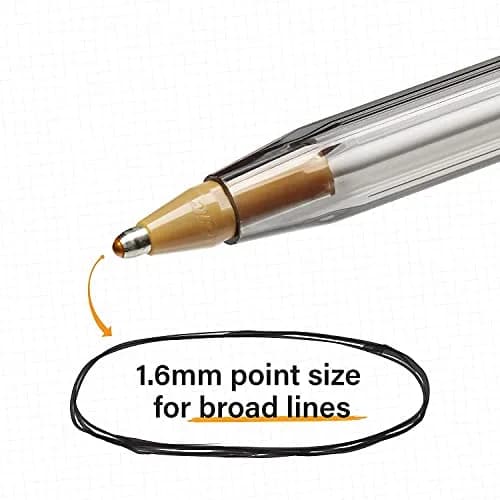 BIC Cristal Xtra Bold Ballpoint Pen, Black Ink, 1.6mm Bold, Dozen | Smooth Writing Instrument for Students & Office thumbnail 4