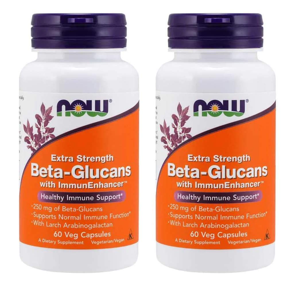 NOW Foods Beta-Glucans with ImmunEnhancer 500 mg (120 VegiCaps) | Supports Normal Immune Function — Capsule