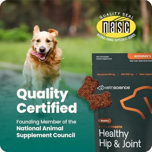 VetriScience Extra Strength Healthy Hip & Joint Chews for Dogs, 360 Chews (1080g / 2.4lb) | Vet-Formulated Mobility Support thumbnail 7
