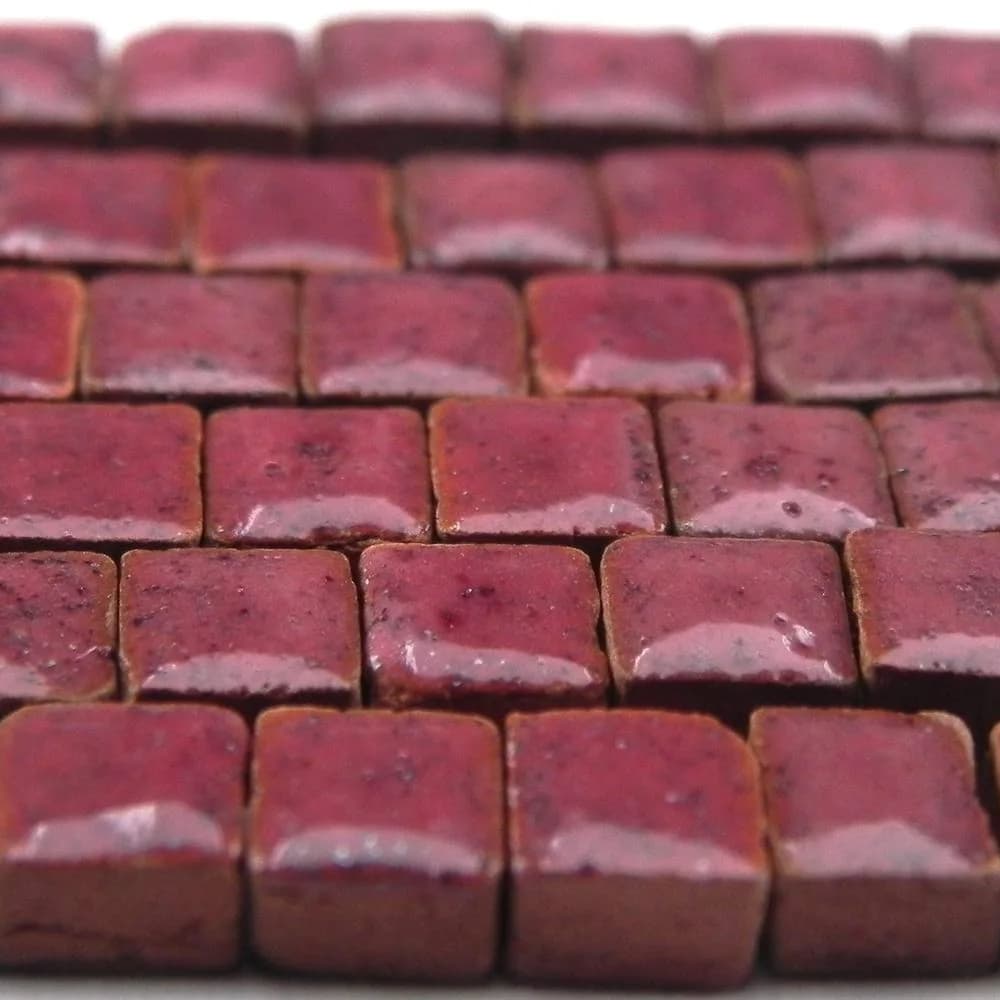 ALEA Mosaic Micro Mosaic Tiles 1000 Pcs 5x5 mm (0.19 inch) Square Mix Green | Handmade Ceramic Craft Tiles — Wine red, RV01