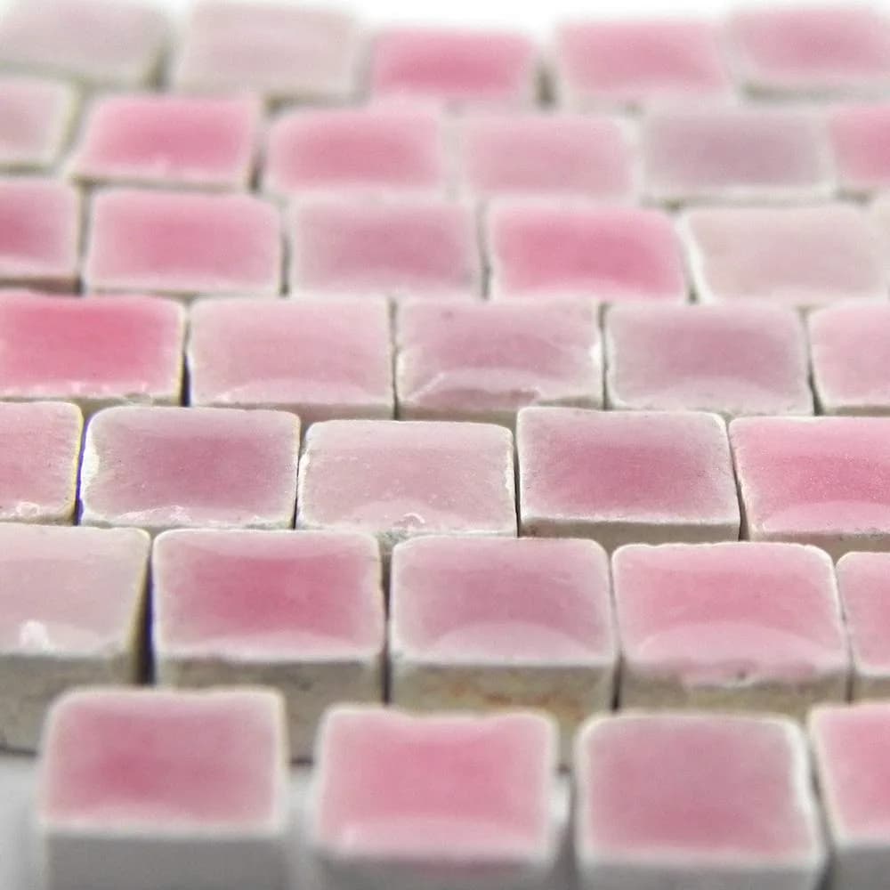 ALEA Mosaic Micro Mosaic Tiles 1000 Pcs 5x5 mm (0.19 inch) Square Mix Green | Handmade Ceramic Craft Tiles — Purple red, WV02