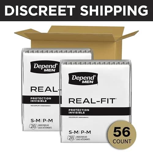 Depend Real Fit Incontinence Underwear for Men, S/M, 56 Count | Maximum Absorbency for Men's Bladder Protection thumbnail 2