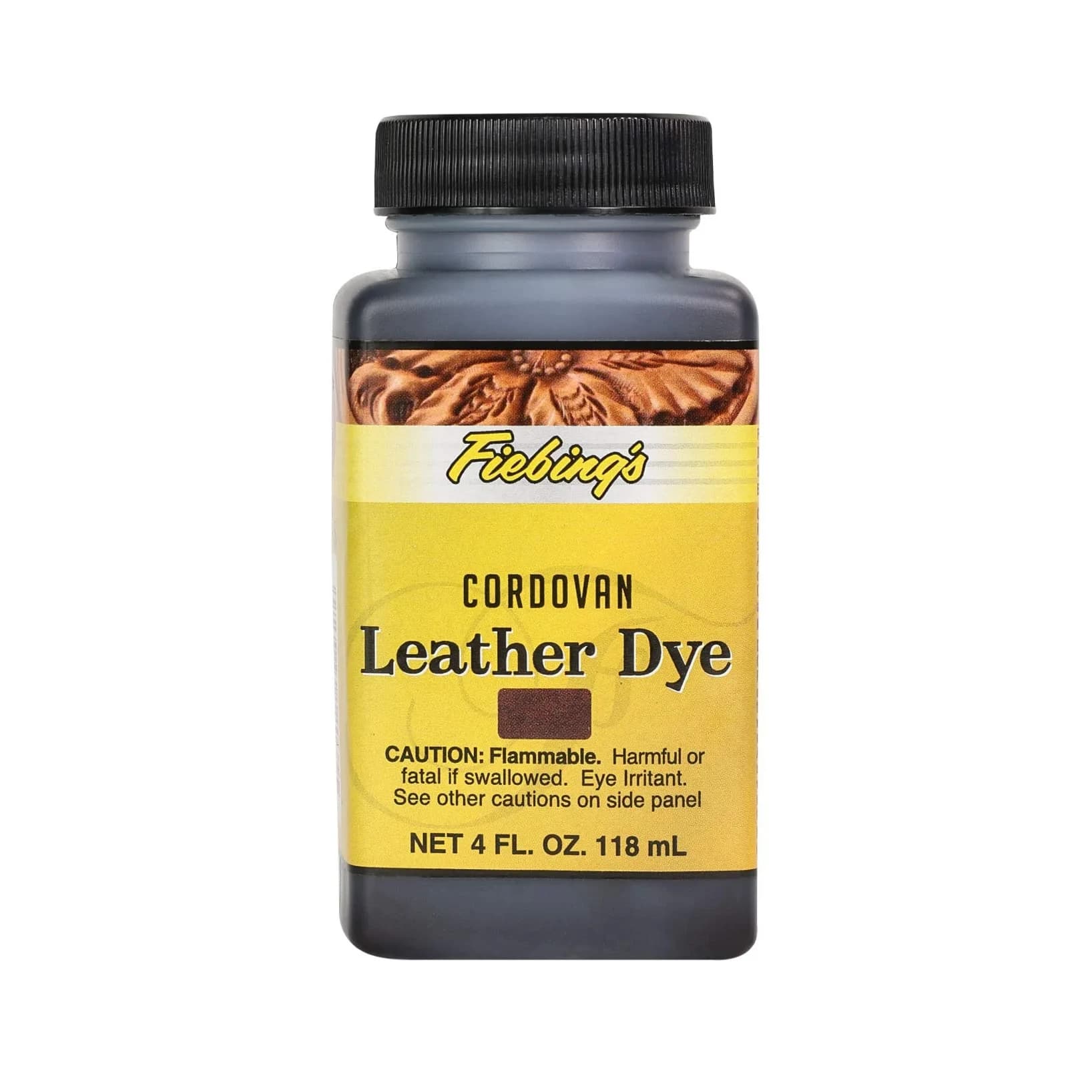 Fiebing's Leather Dye Cordovan 118ml (4 fl oz) | Alcohol-Based Penetrating Dye for Leather & Wood