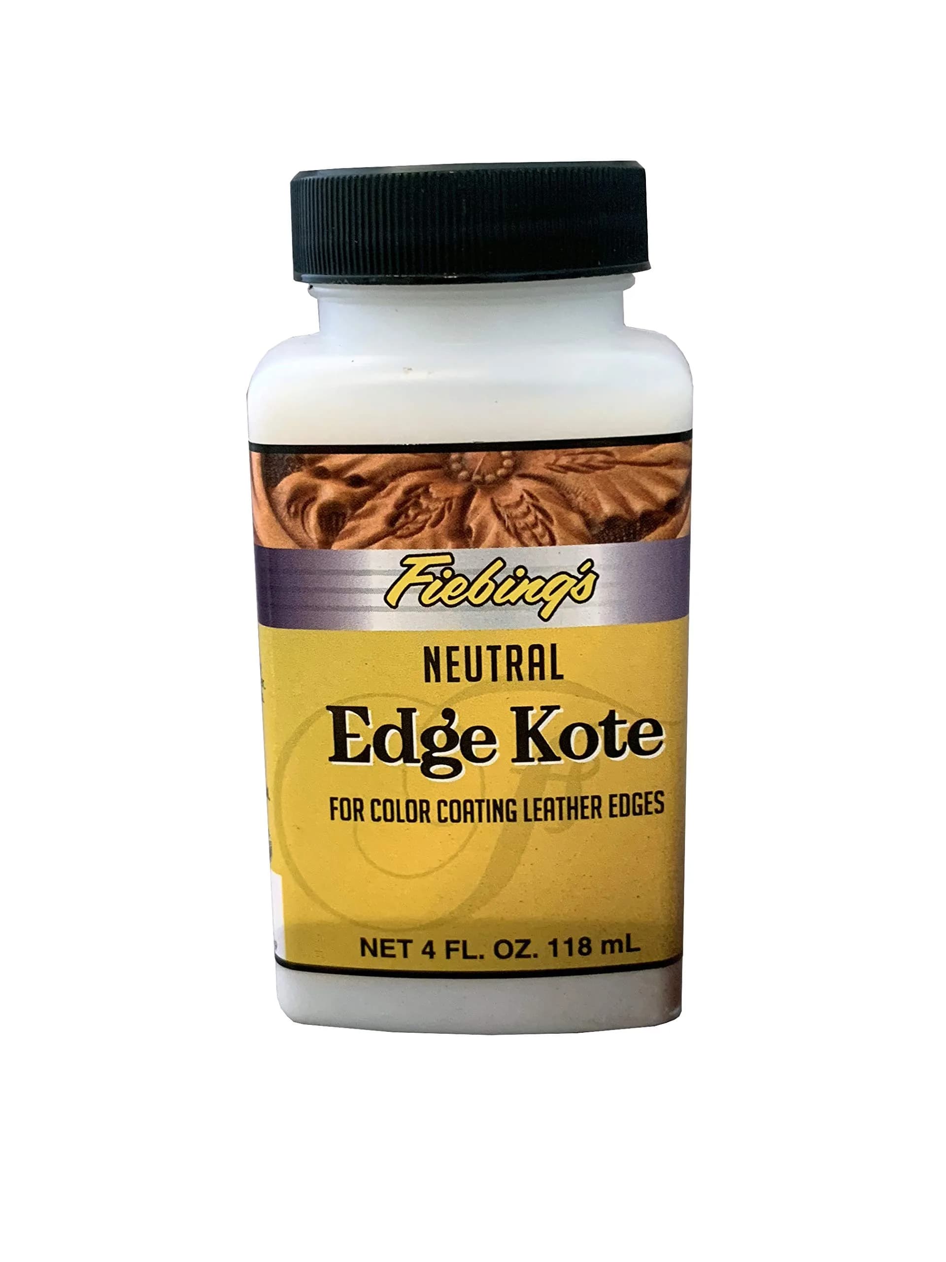 Fiebing's Edge Kote Neutral 4 Fl Oz (118 ml) | Water-Resistant Leather Edge Paint for Crafts - main product image