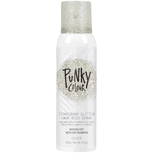 Jerome Russell Punky Silver Glitter Spray 3.5 oz | Sparkly Hair & Body Color for Kids & Adults thumbnail 1