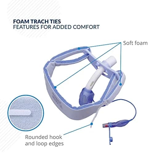 Posey Foam Trach Tie Small 23 cm (9 in) Neck Size | Pediatric Tracheostomy Tube Holder Pack of 12 thumbnail 4