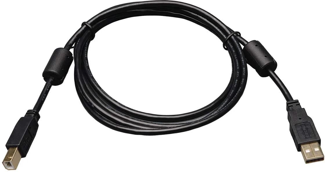 Tripp Lite USB 2.0 Hi-Speed A/B Cable 6-ft. Black | Ferrite Chokes for Noisy Environments — 3 feet
