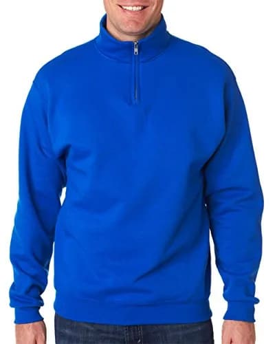 Jerzees NuBlend Quarter-Zip Cadet Collar Sweatshirt Royal Small | 205g (7.25 Oz) Fleece thumbnail 1