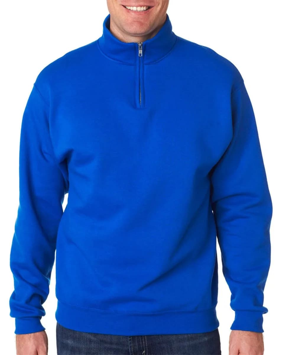Jerzees NuBlend 1/4-Zip Cadet Collar Sweatshirt Maroon Medium | Warm & Durable Fleece for Indian Winters — Royal / X-Large