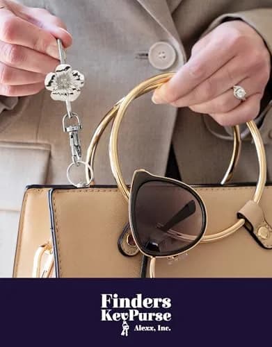Finders Key Purse Silver Floral Keychain | Stylish & Multifunctional Accessory for Women thumbnail 8