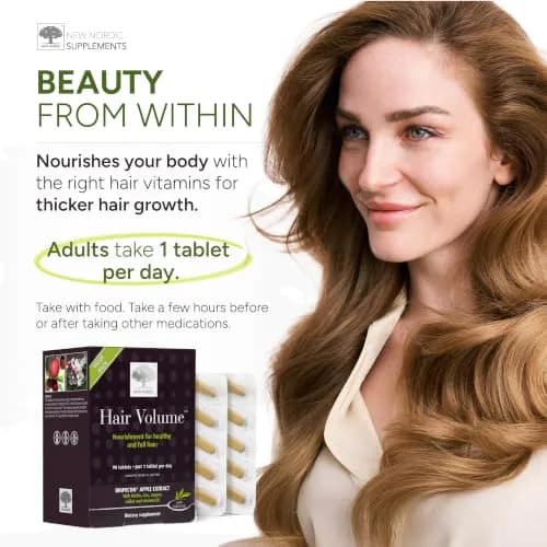 NEW NORDIC Hair Volume Daily Biotin Support Supplement | 30 Tablets | Supports Thicker, Fuller Hair thumbnail 5