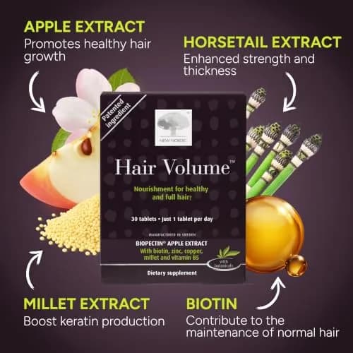 NEW NORDIC Hair Volume Daily Biotin Support Supplement | 30 Tablets | Supports Thicker, Fuller Hair thumbnail 6