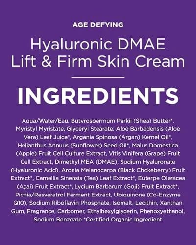Andalou Naturals Hyaluronic DMAE Lift & Firm Skin Cream 50ml (1.7 Fl Oz) | Age Defying Face Moisturizer with Hyaluronic Acid thumbnail 8