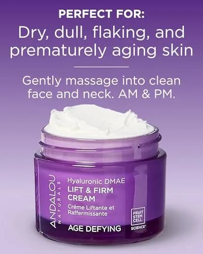 Andalou Naturals Hyaluronic DMAE Lift & Firm Skin Cream 50ml (1.7 Fl Oz) | Age Defying Face Moisturizer with Hyaluronic Acid thumbnail 4