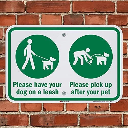 SmartSign K-7114-EG-12x18 Please Have Your Dog On A Leash Sign | 12" x 18" 3M Reflective Aluminum thumbnail 3