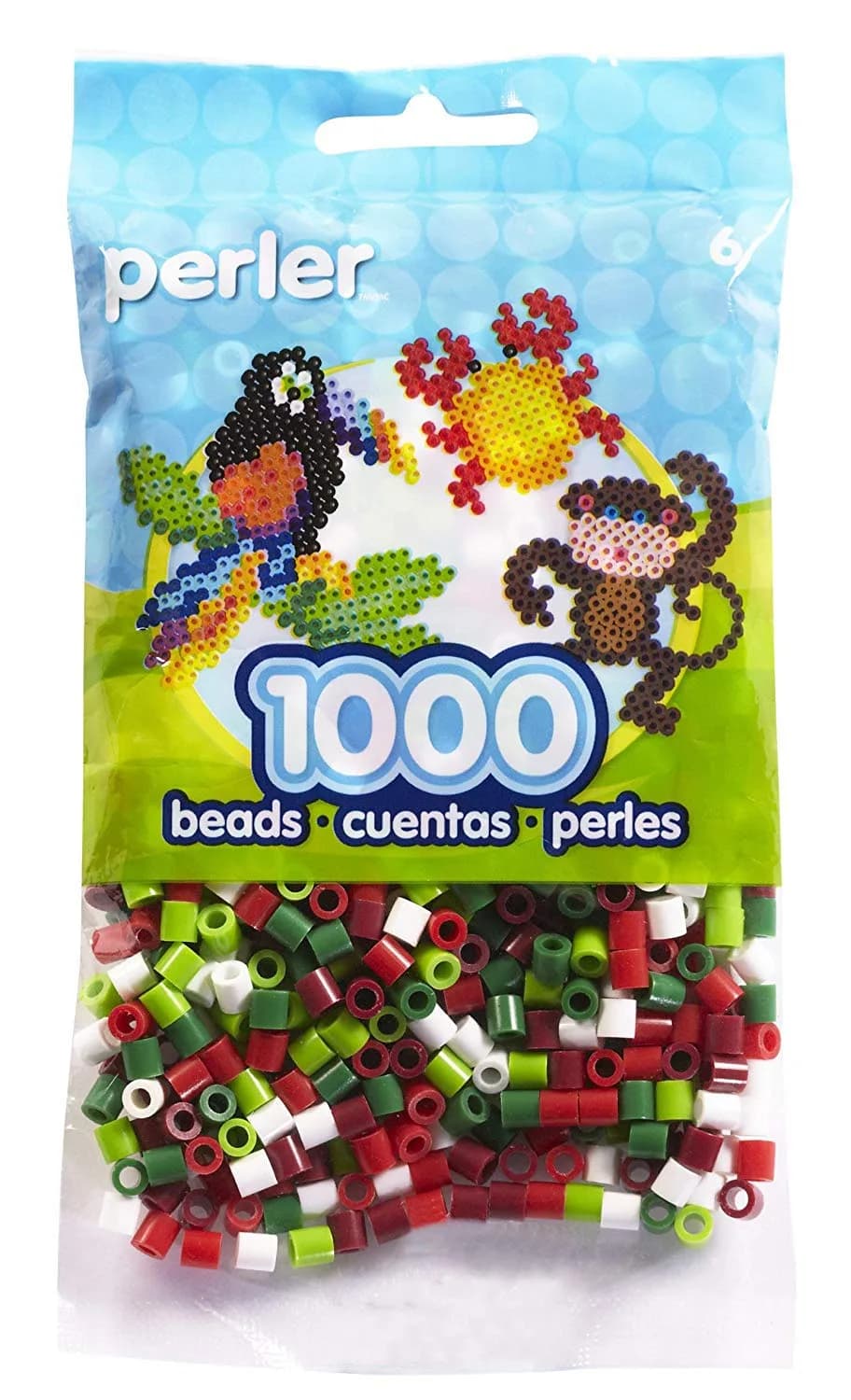 Perler Neon Mix Fuse Beads 1000 Count (Small) | Safe for Ages 6+ | USA-Imported Craft Beads — Christmas Mix