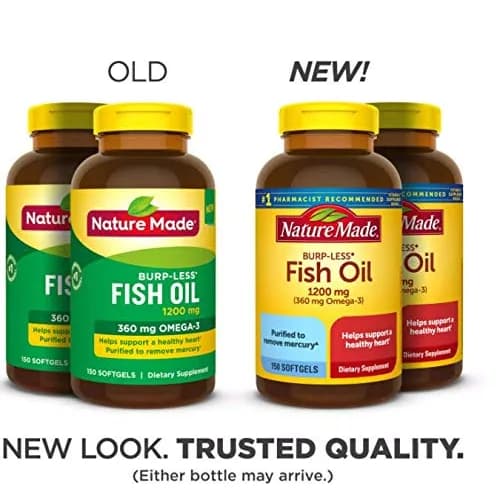 Nature Made Fish Oil Burp-Less Softgels 1200mg (300 Count, 150ct Pack of 2) | Heart Health Support with Omega 3 thumbnail 2