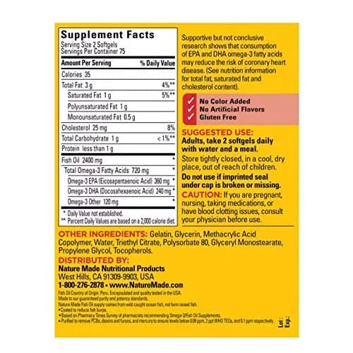 Nature Made Fish Oil Burp-Less Softgels 1200mg (300 Count, 150ct Pack of 2) | Heart Health Support with Omega 3 thumbnail 5