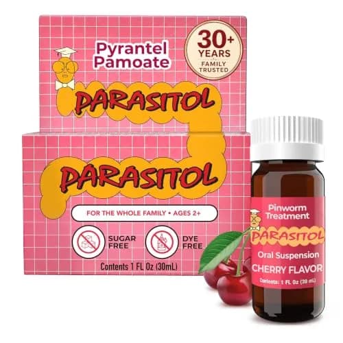 Parasitol Pinworm Medicine 1 fl oz | Effective Parasite Cleanse for Humans, Family-Ready, Over-the-Counter thumbnail 1