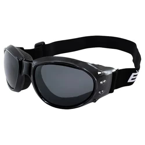 Birdz Eagle Motorcycle Goggles (Black Frame/Polarised Smoke Lens) | Safety Riding Gear for Adults thumbnail 1