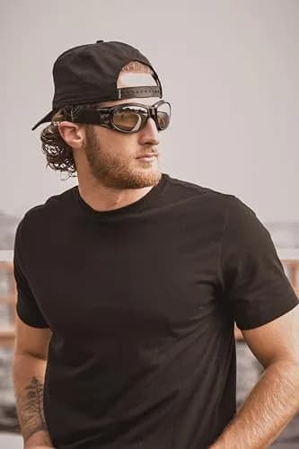 Birdz Eagle Motorcycle Goggles Black Frame Mirrored Brown Lens | 100% UVA/UVB Protection for Long Rides thumbnail 4