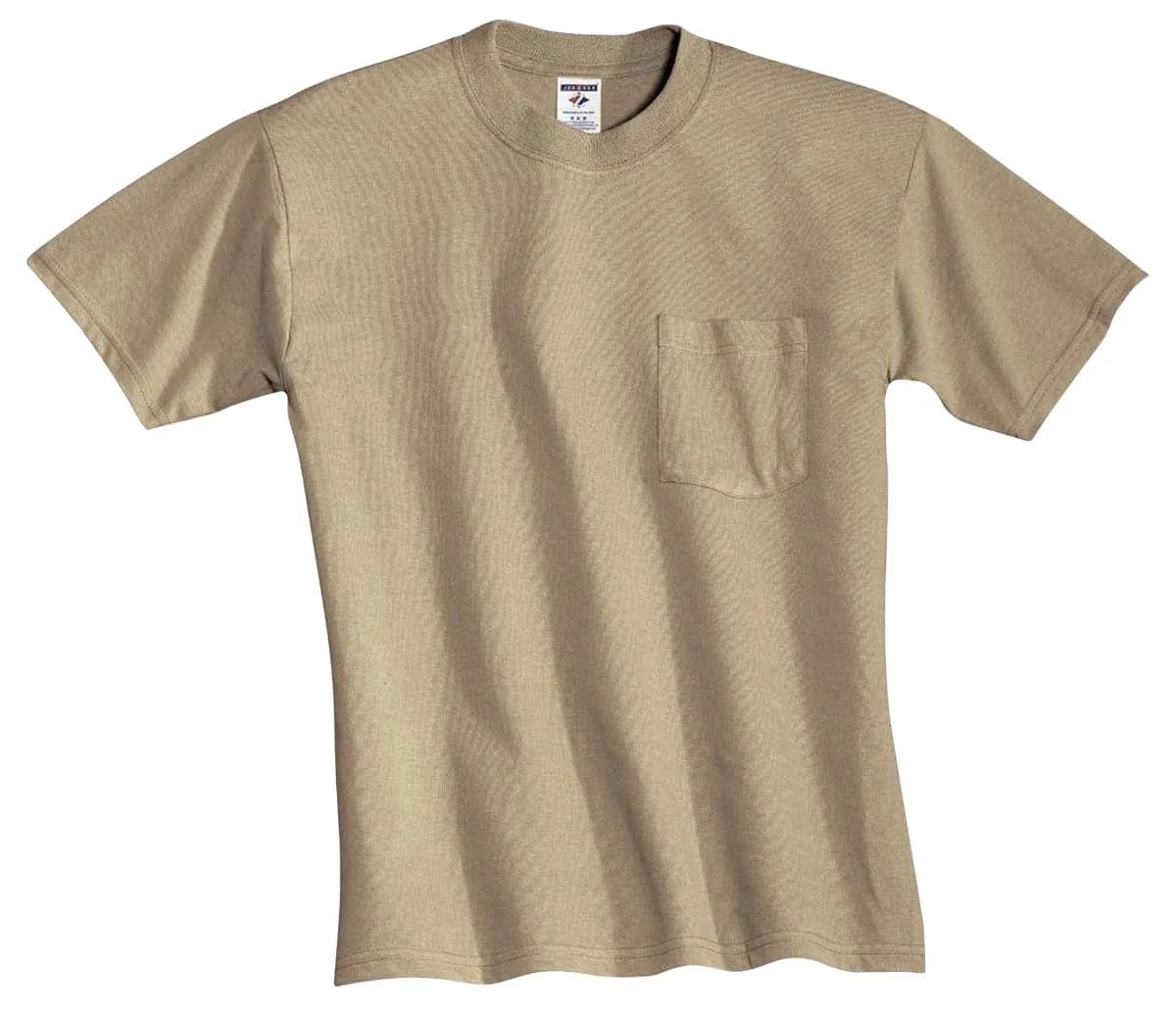 Jerzees Dri-Power Mens Active T-Shirt Large Khaki | 5.6 oz. Cotton-Poly Blend - main product image