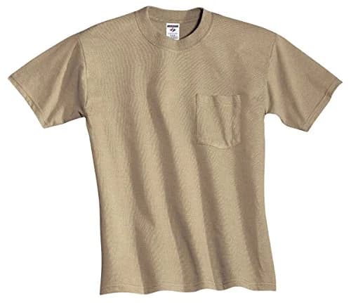 Jerzees Dri-Power Mens Active T-Shirt Large Khaki | 5.6 oz. Cotton-Poly Blend thumbnail 1