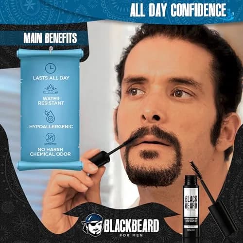 Blackbeard for Men Instant Beard Color Black 6 Pack | Dye-Free Temporary Facial Hair Tint thumbnail 4