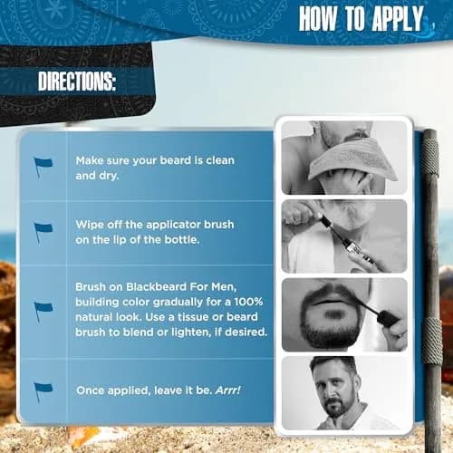 Blackbeard for Men Instant Beard Color Black 6 Pack | Dye-Free Temporary Facial Hair Tint thumbnail 5
