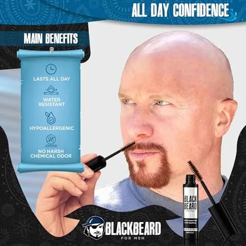 Blackbeard for Men Instant Beard Color, Brown/Auburn, 6 Pack | Waterproof, Hypoallergenic, Touch-Up thumbnail 4