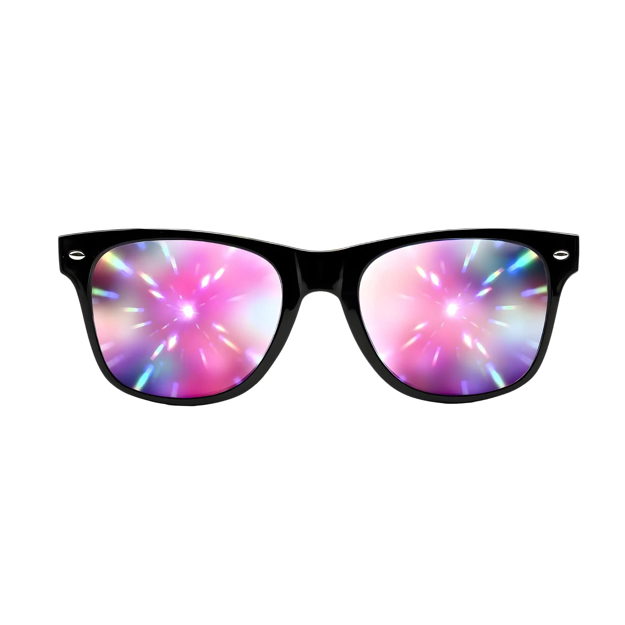 GloFX Ultimate Diffraction Glasses - Black Frame, Rainbow Lens | Lightweight & Durable