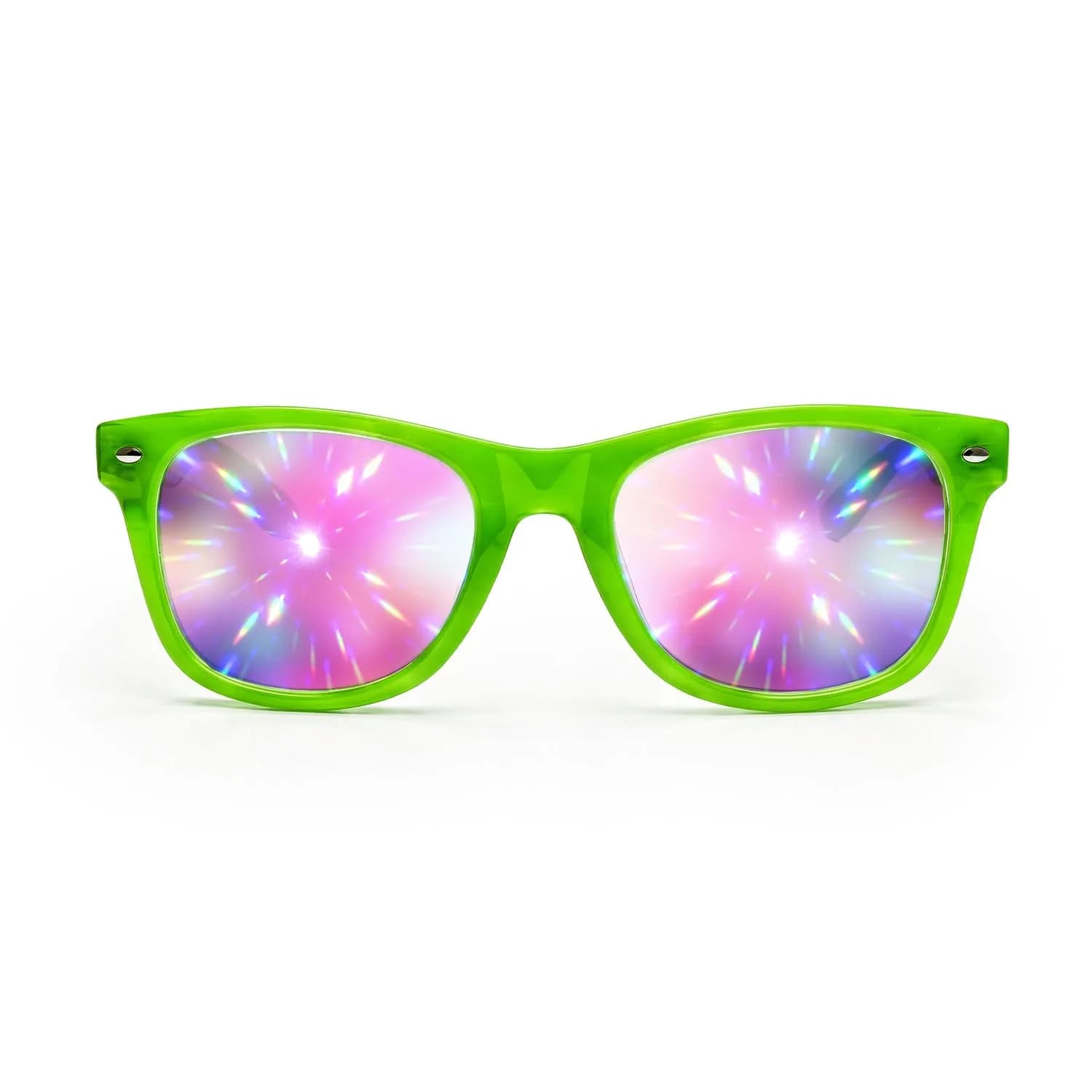 GloFX Ultimate Diffraction Glasses - Black Frame, Rainbow Lens | Lightweight & Durable — Green / Line