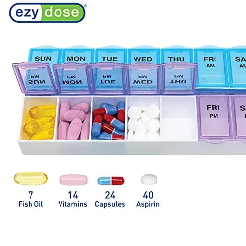 EZY DOSE Weekly AM/PM Pill Organizer Case 14 Compartments | Arthritis Foundation Recommended thumbnail 2