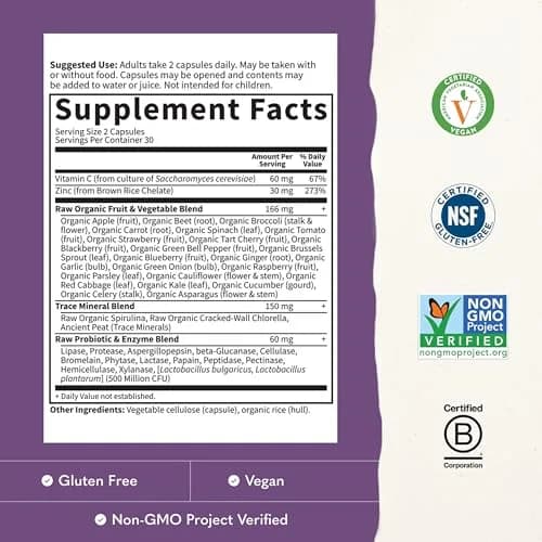 Garden of Life Vitamin Code Raw Zinc Supplement 30mg | Vegan Capsules for Immune & Skin Support thumbnail 3