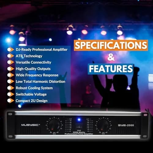 MUSYSIC Power Amplifier 2000 Watts | 2 Channel PA Amplifier for Speakers in India thumbnail 7