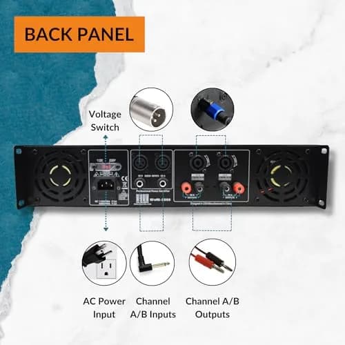 MUSYSIC Power Amplifier 2000 Watts | 2 Channel PA Amplifier for Speakers in India thumbnail 4