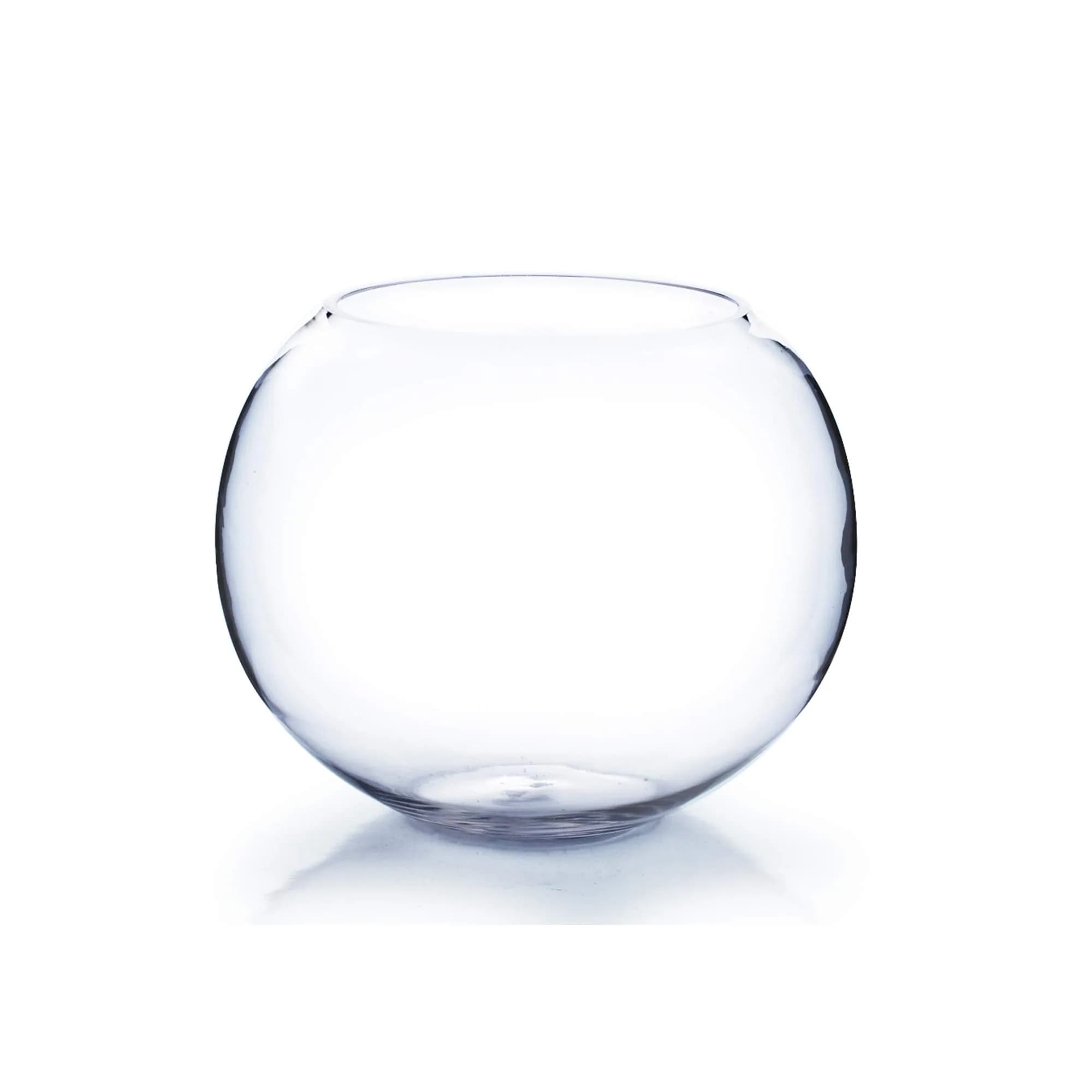WGVI Large Glass Bubble Vase 23cm (9"D) | Handcrafted Clear Decorative Bowl for Home & Events - main product image