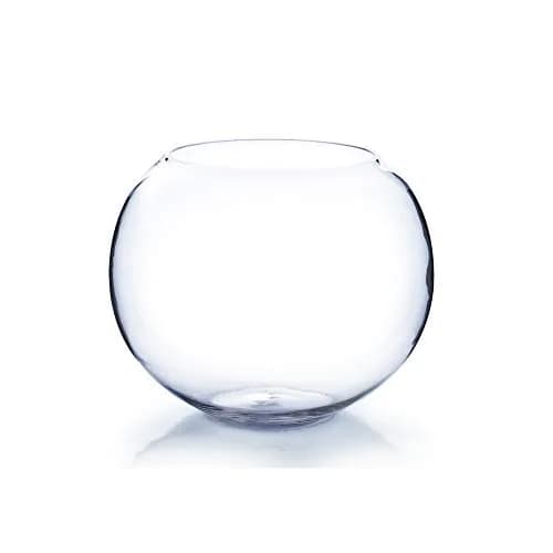 WGVI Large Glass Bubble Vase 23cm (9"D) | Handcrafted Clear Decorative Bowl for Home & Events thumbnail 1