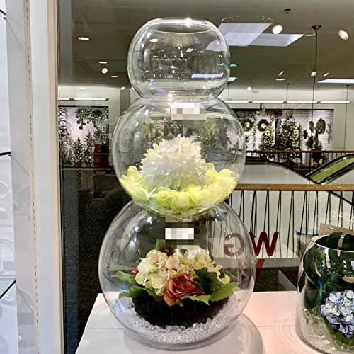 WGVI Large Glass Bubble Vase 23cm (9"D) | Handcrafted Clear Decorative Bowl for Home & Events thumbnail 8