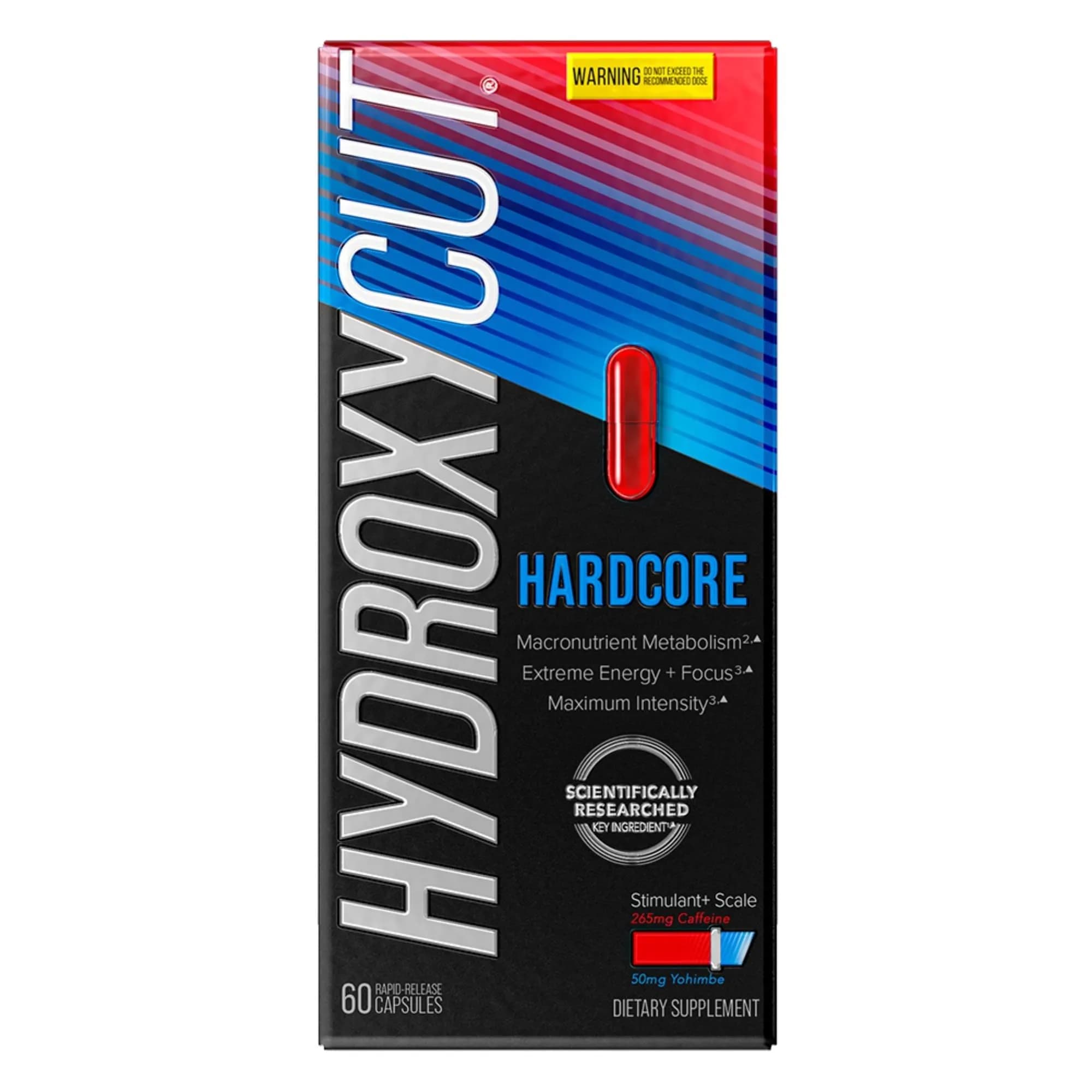 Hydroxycut Hardcore Thermogenic Supplement 60 Capsules | Metabolism Support with 265mg Caffeine