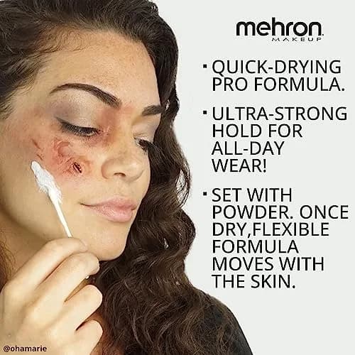 Mehron Makeup Liquid Latex - 4.5 oz CLEAR | Special FX Adhesive for Professional Effects thumbnail 5