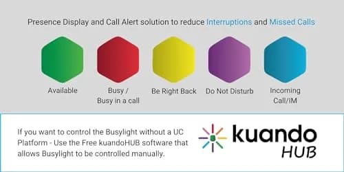 Kuando Busylight UC Alpha Presence Light & Ringer 12.7cm (5") | Free Software for Teams, Zoom, Skype thumbnail 6