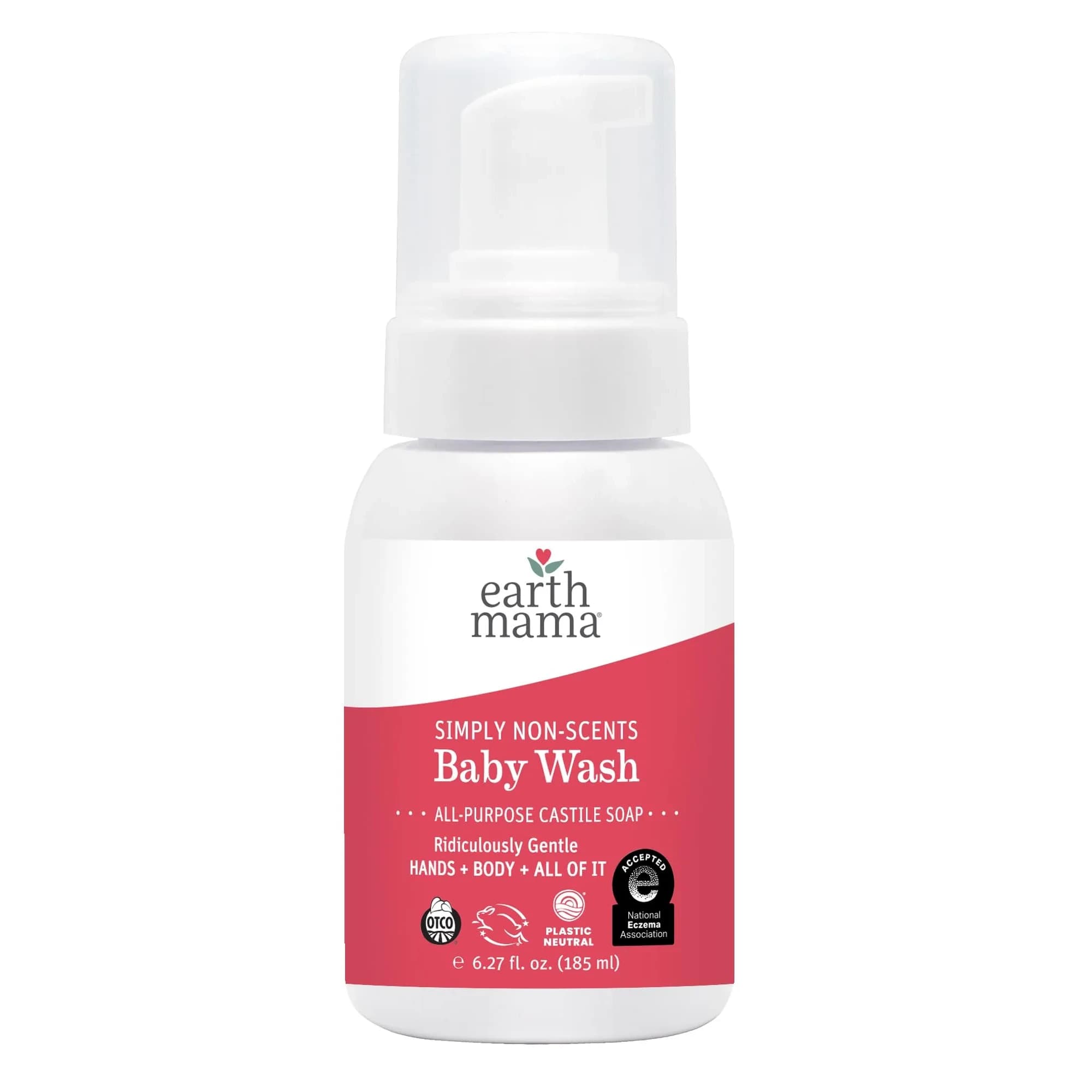 Earth Mama Simply Non-Scents Baby Wash Foaming Hand Soap 186ml (6.27 Fl Oz) | National Eczema Association Seal of Acceptance — Unscented
